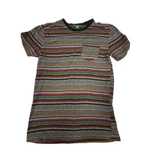 Beautiful Giant Striped T-Shirt Aztec Print‎ Short Sleeve Casual Top Size S